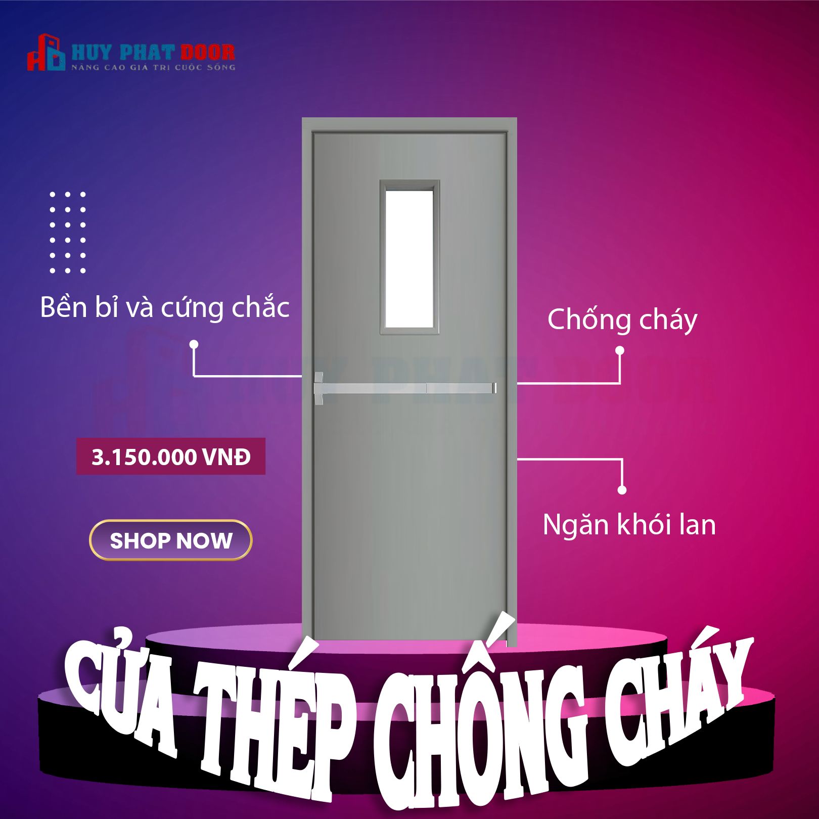 BÁO GIÁ CỬA THOÁT HIỂM HUYPHATDOOR HẤP DẪN NHẤT HIỆN NAY